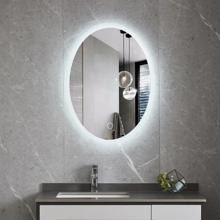 Scáthán Seomra Folctha LED Oval Vanity Frameless