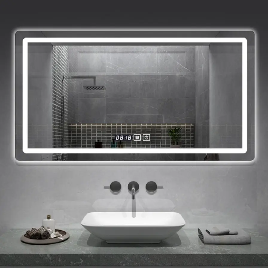 Óstán Frameless Dronuilleog LED Bathroom Scáthán